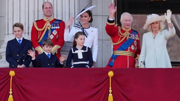 File photo dated 15/06/24 of (left to right) Prince George, the Prince of Wales, Prince Louis, the Princess of Wales, Princess Charlotte, King Charles III and Queen Camilla on the balcony of Buckingham Palace, London, to view the flypast following the Trooping the Colour ceremony in central London, as King Charles celebrates his official birthday. A double cancer diagnosis for the King and the Princess of Wales marked a difficult, challenging 2024 for the royal family. It was, in the words of th