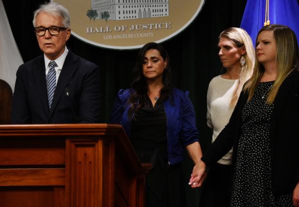 Members of the Menendez Family and the Los Angeles District Attorney's office hold a press co<em></em>nference to announce the resentencing recommendation for Erik and Lyle Menendez.
