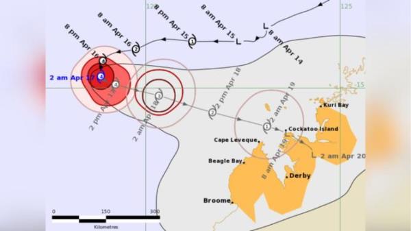 Tropical cyclone Errol was heading south, but has whipped around east and is now heading toward the Kimberley coast as a category four that is set to weaken.