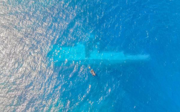 UAS footage of RNZN Divers surveying the area around HMNZS Manawanui on the Southern Coast of Upulo as part of Op Resolution.